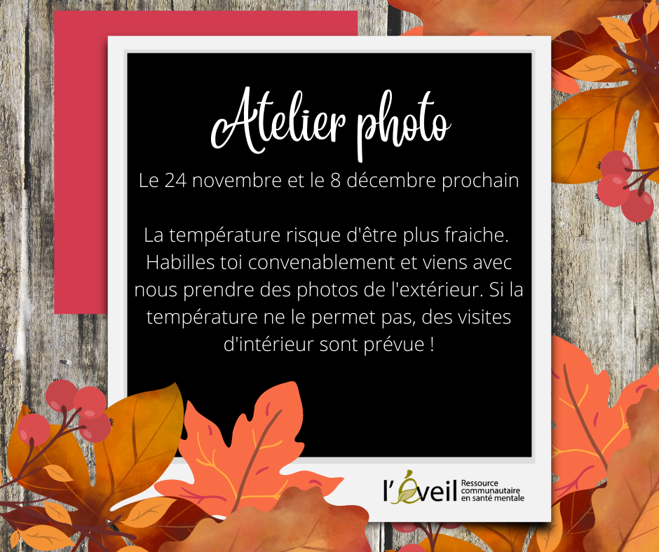 Ateliers photos par l'Éveil