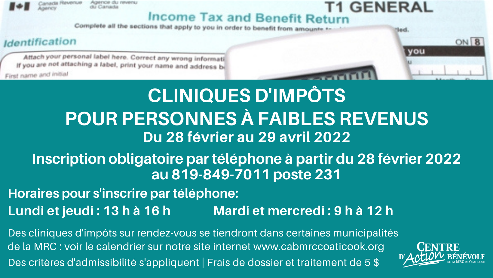 Cliniques d'impôt à venir en février