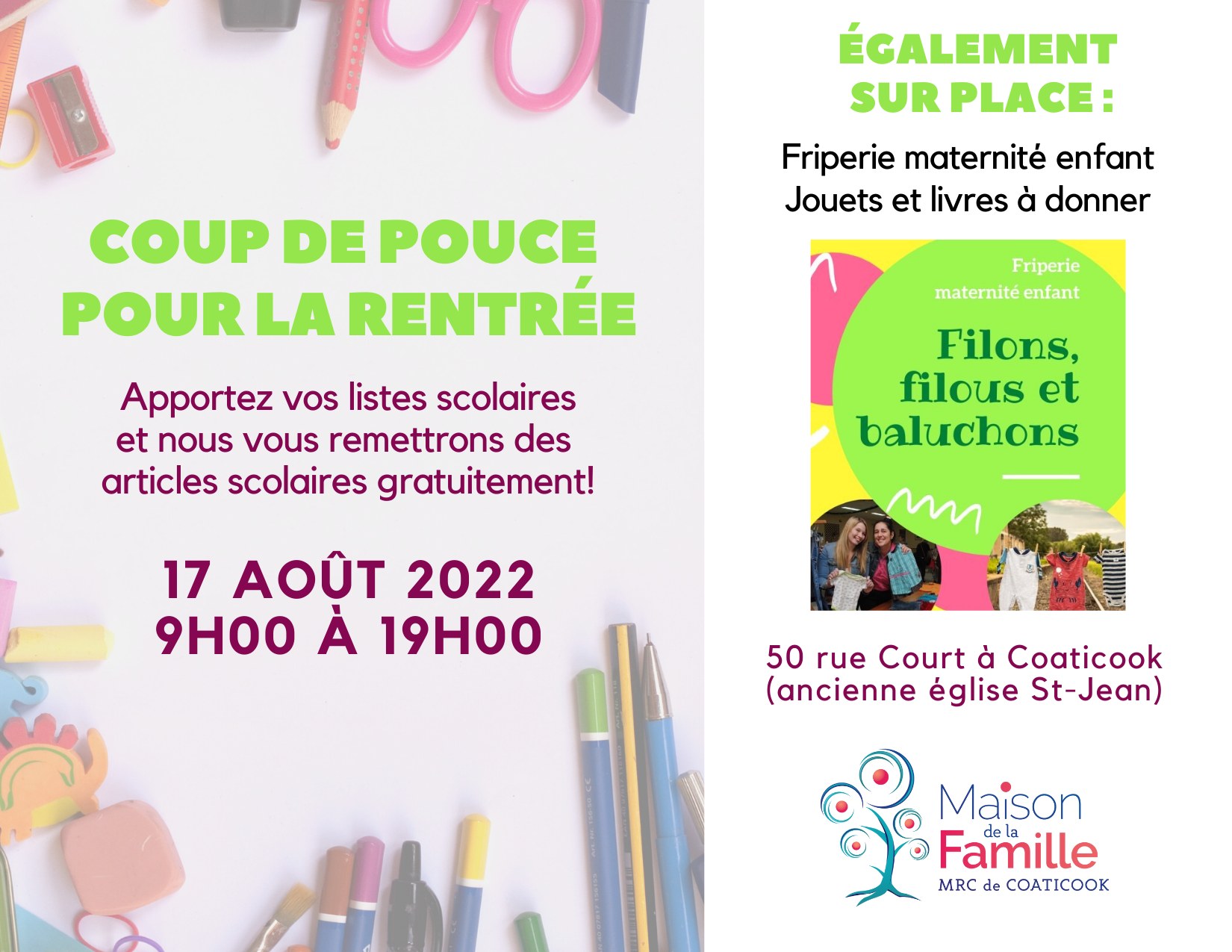 Coup de pouce de la rentrée